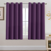 H.Versailtex Blackout Curtain For Living Room Thermal Insulated Window Treatment Curtain 54 Inch Length Energy Saving Solid Grommet Top Blackout Drape  One Panel  Plum Purple  52"" W X 54"" L