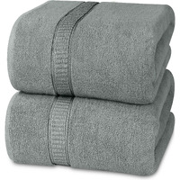 Utopia Towels - Luxurious Jumbo Bath Sheet 2 Piece - 600 Gsm (35X70 Inches) 100% Ring Spun Cotton - Highly Absorbent And Quick Dry Extra Large Bath Towel - Super Soft Hotel Quality Towel (Cool Grey)