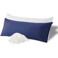Whatsbedding Memory Foam Body Pillow With Cooling Zippered Cotton Cover  Full Body Pillow For Adults  Long Pillow For Sleeping  Firm Body Pillow Breathable Fluffy Supportive - Dark Blue