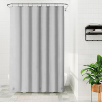 Barossa Design Gray Silver Long Shower Curtain Liner 78"" Height - 3 Magnets & Waterproof Lightweight Peva Shower Liner For Bath Tub  Pvc Free  Metal Grommets  Silver Gray  72X78