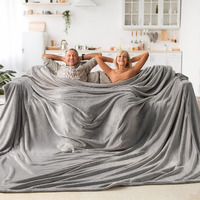 Bedelite Big Fleece Blanket 120"" X 120"" (10' X 10')  Super Soft Fluffy Fuzzy Oversized King Blanket For Bed  Couch  Sofa  Camping  Extra Large Blanket Fits Your Whole Family  Grey