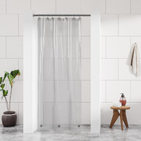 Barossa Design Clear Black Stall Shower Curtain Liner With 3 Magnets - 36"" X 72"" Waterproof Peva Plastic Shower Liner For Small Bathroom  Lightweight Shower Curtain  Metal Grommets - Clear Black