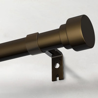 Extra Long Curtain Rods For Windows 32 To 170 Inch  1 Inch Bronze Curtain Rod  Heavy Duty Curtain Rods For Patio  Farmhouse  Bedroom  Living Room  Adjustable Metal Curtain Rods (A1 Bronze 32""-170"")