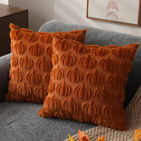 Dfxsz Fall Pillow Covers 18X18 Set Of 2 Fall Decorations Autumn Rust Pumpkin Throw Pillow Cases Soft Plush Faux Fur Wool Couch Cushion Case For Chair Sofa Bedroom Living Room Home Decor Ptk02A18