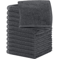 Utopia Towels 12 Pack Cotton Washcloths Set - 100% Ring Spun Cotton  Premium Quality Flannel Face Cloths  Highly Absorbent And Soft Feel Fingertip Towels (Grey)