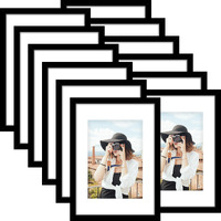 Picrit A3 Picture Frame Set Of 12  Display 8X11.5 With Mat Or 11.7X16.5 Without Mat  Photo Frames For Wall Mounting Display  Black.