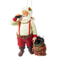 Kurt Adler Cc9162 Santa Drinking Coke Ornament  5.5""