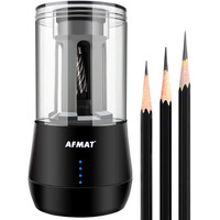 Afmat Rechargeable Long Point Pencil Sharpener For Artist  3 Point Options  Auto Stop  8-25Mm Super Long Tip  Electric Artist Pencil Sharpener For ?6-8.5Mm Charcoal/Drawing/Sketching/Colored Pencils