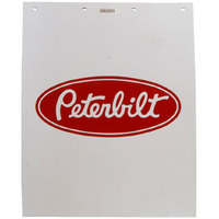 Peterbilt Motors 24"" X 30"" Poly 3/16"" Thick Semi Truck White Mud Flaps