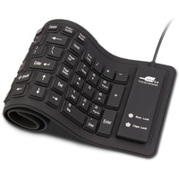 Sungwoo Foldable Silicone Keyboard Usb Wired Waterproof Rollup Keyboard For Pc Notebook Laptop (All Black)