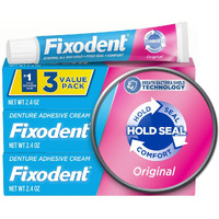 Fixodent Complete Original Denture Adhesive Cream  2.4 Oz  3 Pack (Packaging May Vary)