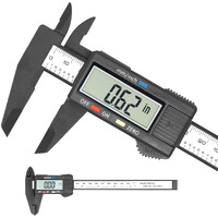 Electronic Digital Caliper  Plastic Vernier Caliper  Caliper Measuring Tool With Inch/Millimeter Conversion  Extra Large Lcd Screen  0-6 Inch/0-150 Mm  Auto Off Featured Micrometer Ruler