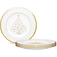 Noritake Palace Christmas Gold Holiday Accent Plates  2""  Set Of 4