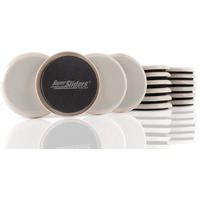Super Sliders 3 1/2"" Round Reusable Furniture Sliders For Carpet - Effortless Moving And Surface Protection  Beige (16 Pack)