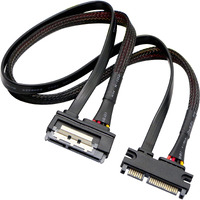 Gelrhonr 22Pin Sata Power Extension Cable 22 Pin?7+15? Sata Male To Female Data And Power Combo Extension Cable With Locking Latch For Hdd Ssd Optical Drives  Dvd Burners  Pci Cards-50Cm(6Gbps/S)