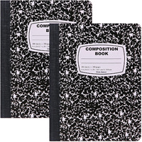 Emraw Marble Composition Notebook Wide Ruled Black And White Composition Books 100 Sheets (2 Pack)