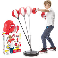 Whoobli Punching Bag For Kids Incl Boxing Gloves | 3-10 Years Old Adjustable Kids Punching Bag With Stand | Boxing Bag Set Toy For Boys & Girls (Red White); New 2024