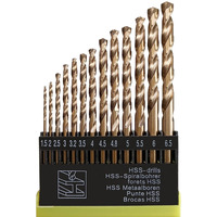Hymnorq Metric M35 Cobalt Steel Extremely Heat Resistant Twist Drill Bits With Straight Shank Set Of 13Pcs To Cut Through Hard Metals Such As Stainless Steel And Cast Iron
