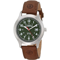 Timex Men's T40051 Expedition Metal Field Brown/Olive Leather Strap Watch