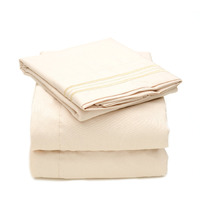 Sweet Home Collection 4 Piece 2000 12 Colors Collection Egyptian Quality Deep Pocket Bed Sheet Set  Queen  Beige