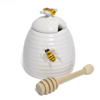 Mary Lake-Thompson Ceramic Beehive Honey Pot With Dipper