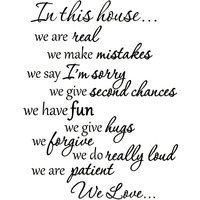 In This House We Do Wall Decals Family Rules Quotes Sayings Vinyl Wall Art Stickers