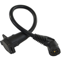 Conntek 11110-024Ex 7-Way Travel Trailer Extension Cord With Elbow Plug (2-Feet)  Black