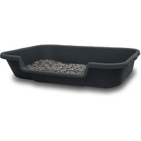 Puppygohere Dog Litter Box  Large Size  Blacksmithe Black  Durable & Pet Safe Puppy Litter Box  Indoor Open Top Entry Dog Litter Pan  Comfortable For Dogs  Great For Dogs Up To 20 Lbs