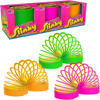 Slinky The Original Walking Spring Toy  Plastic Slinky 3-Pack  Multi-Color Neon Spring Toys  Kids Toys For Ages 5 Up By Just Play
