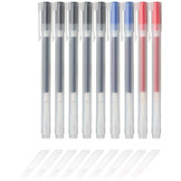 Muji Gel Ink Ballpoint Pens 0.38Mm Set Of 9 Pack (5 Black 2 Blue 2 Red)