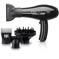 Fhi Heat Platform Nano Power Salon Pro 2000 Tourmaline Ceramic Quick Dry Hair Dryer With 3 Piece Attachment Set (Comb  Concentrator  And Diffuser)  Black