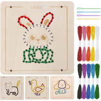 Montessori Wooden Lacing Toys For 1 2 3 4 Year Olds Toddlers  Early Education Sensory Toy For Ages 2-4 Girls Boys Kids  Fine Motor Skill Development Preschool Embroidery Toy  Sewing Art  Birthday Gift