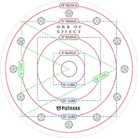 Futhark Dnd Spell Template Large To 30' Cube & 30' Cone  D&D Aoe Spell Template - Measure Area Of Effect Spell Template Dnd Accessories  D&D Accessories  Great Dm Gift!