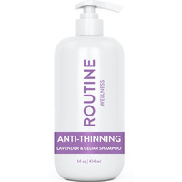 Routine Wellness Shampoo For Stronger Hair - Biotin | Vegan | Color Safe | Sulfate-Free | Clinically Tested | Nourishing Oils And Vitamins - Lavender & Cedar 14Oz