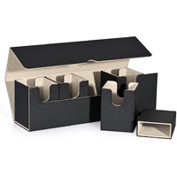 Uaono Card Storage Box With Dice Tray For Mtg Yugioh  5 In 1 Card Deck Case Holds 900+ Unsleeved Cards  Strong Magnet Card Organizer Compatible With Magic Commander Tcg Ccg Sports Cards (Black&Gold)
