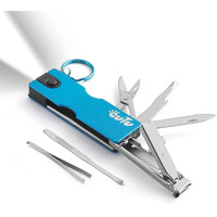 Outu Keychain Nail Clipper Multitool  8 In 1 Edc Utility Tool With Nail Clipper  Scissors  Tweezers  Gifts For Him Men Husband Dad Boyfriend (Blue)