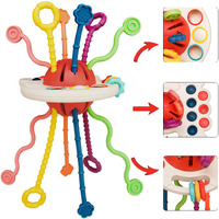 Tiyol Montessori Toys  Food Grade Silicone Pull String Activitys  Developmental Pulling Teething Baby Sensory Toy  Car Seat Airplane Travel Toddler Stocking Stuffers Boy &Girl Infant Birthday Gifts