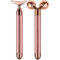 2-In-1 Face Massager Roller Electric Face Roller  3D Roller And Crescent-Shape Face Massager Kit For Face Skin Care Tools