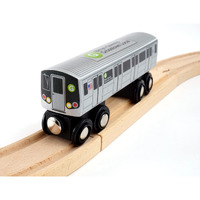 Muni Pals Munipals New York City Subway Wooden Railway (B Division) G Train/Bklyn-Queens Crosstown Local-Child Safe And Tested Wood Toy Train