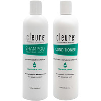 Cleure Shampoo And Conditioner Set Sulfate Free  Fragrance Free For Sensitive Skin - Volumizing Shampoo & Hydrating Conditioner (12 Oz Each  Pack Of 2)
