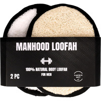 Rugged Natural Shower Loofah For Men - Tough Eco-Friendly Exfoliating Body Scrubbers  Durable & Gentle Terry Towel Cloth Pad For Manly Skin Care - Lufas  Luffa  Loufas Sponges