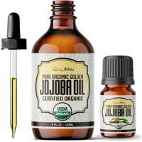 Bodyj4You Usda Organic Jojoba Oil | 100% Pure Natural Face Body Hair Anti-Aging Oil | Premium Grade Oil Cold-Pressed Hexane-Free | Base Carrier Oil | 4.22 Fl Oz