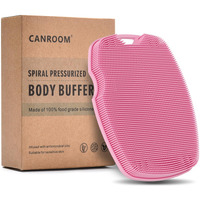 Canroom Silicone Body Scrubber - Zinc Infused-Highly Elastic Bristles Exfoliating Body Scrubber For Shower Body Cellulite Reduction Blood Circulation - Pink