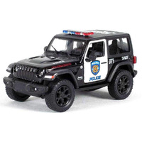 Kinsmart 5"" Die-Cast: 2018 Jeep Wrangler Rubicon Police Edition (Black/White)