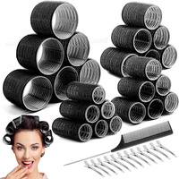 Cludoo 24Pcs Heatless Hair Rollers With 12 Clips - 4 Sizes (Large  Medium  Small) For Volume  Curls On Long  Short  Thick Or Fine Hair