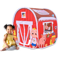 Cocomelon Old Macdonald's Musical Barn Pop Up Tent - Easy To Setup Playhouse For Kids | Plays Music  Roll Up Door And Mesh Windows