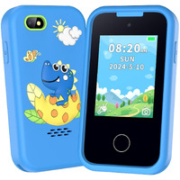Nikuku Kids Phone For Boys  Kids Smart Phone Dinosaur Toy Christmas Birthday Gifts For Boys 3-8 Years Old  Cell Play Phones For Toddler  Girls Gifts With Music Player Dual Camera 8Gb Tf-Card(Blue)