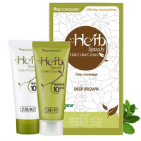 Dongsung Herb Speedy Color Cream Ppd Free (Deep Brown  1 Pack) Korean Herbal Ammonia Free Vegan Hair Dye Sun Protection Odorless No More Eye And/Or Scalp Irritations From Coloring For Sensitive Scalp