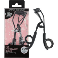Japonesque Pro Performance Lash Curler With Natural Arch For Sweeping Volume On Natural Or False Lashes  Holds Curl For Up To 8 Hours  Includes 1 Refill Pad