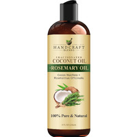Handcraft Blends Fractionated Coconut Oil Infused With Rosemary - 8 Fl Oz - 100% Pure And Natural - Premium Grade Carrier For Skin  Hair And Massage
